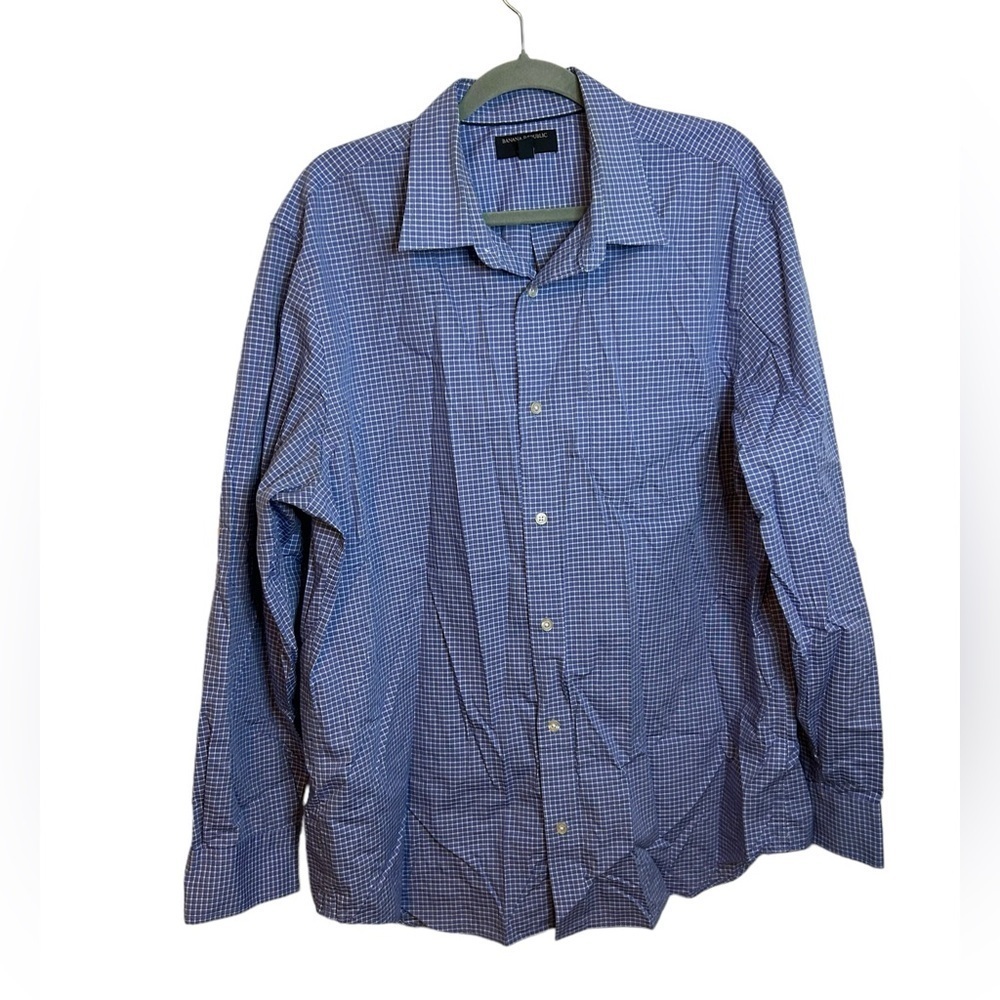 Banana Republic Blue & White Graph Check Dress Shirt